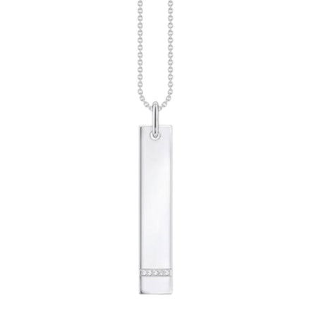 Kette mit Column-Tag-Anhänger Silber