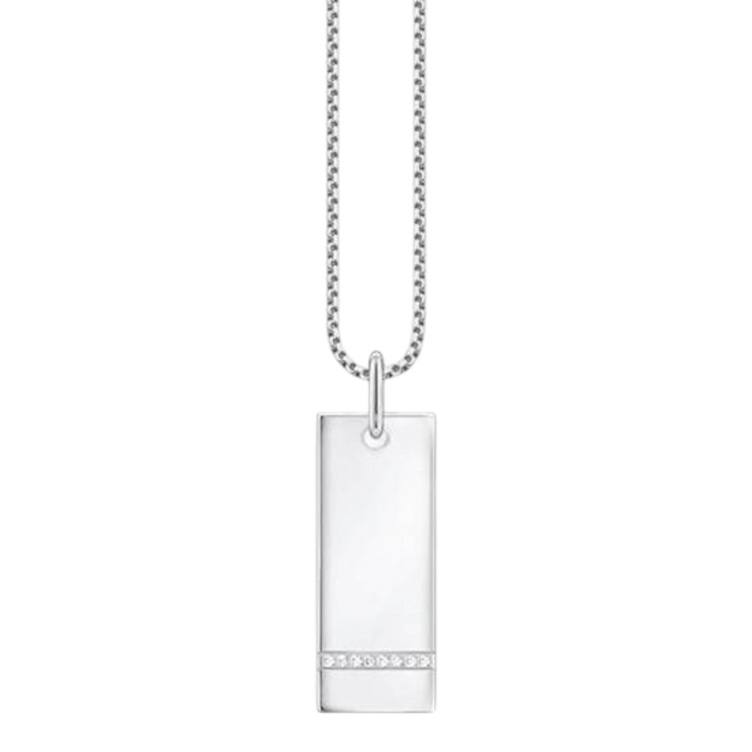 Kette mit Column-Tag-Anhänger Silber