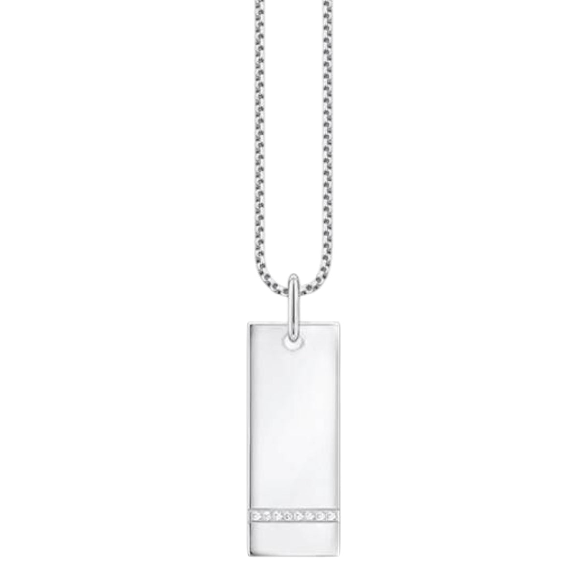 Kette mit Column-Tag-Anhänger Silber