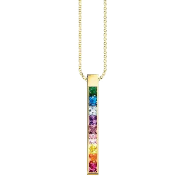 Kette mit Anhänger "Bunte Steine" gravierbar