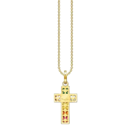 Kette mit Anhänger "Kreuz Bunte Steine"