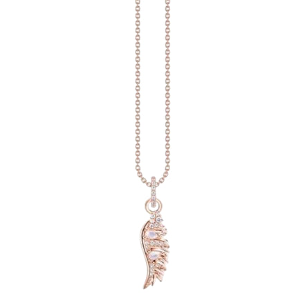 Kette "Phönix-Flügel" Silber, rosévergoldet, Zirkonia