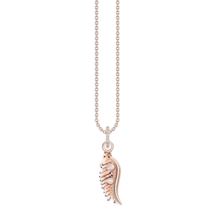 Kette "Phönix-Flügel" Silber, rosévergoldet, Zirkonia
