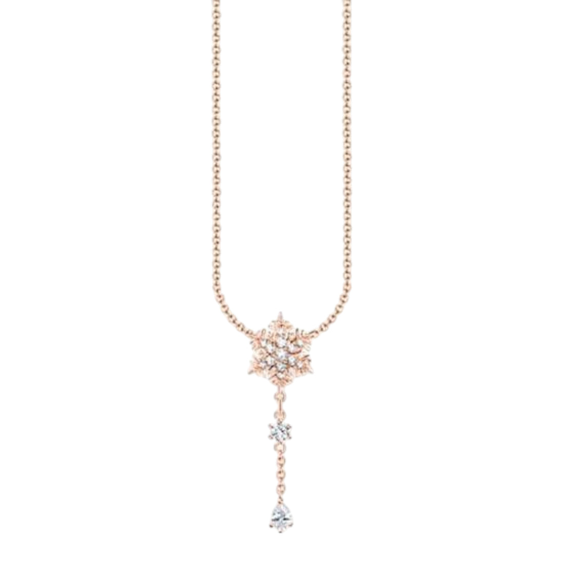 Kette "Schneeflocke" Silber, rosèvergoldet, Zirkonia