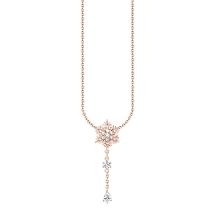 Kette "Schneeflocke" Silber, rosèvergoldet, Zirkonia