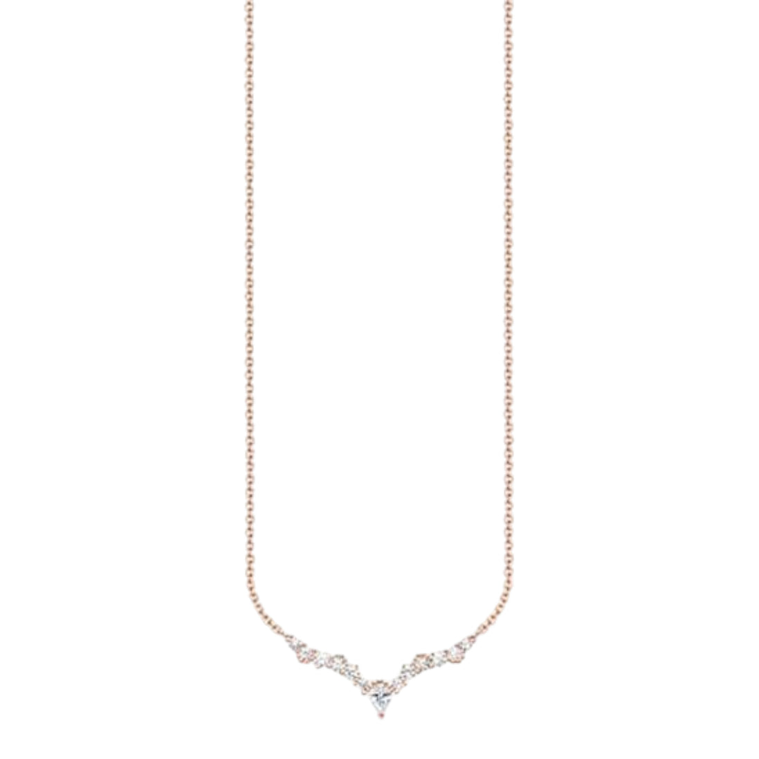 Kette "Eiskristalle" Silber, rosèvergoldet, Zirkonia