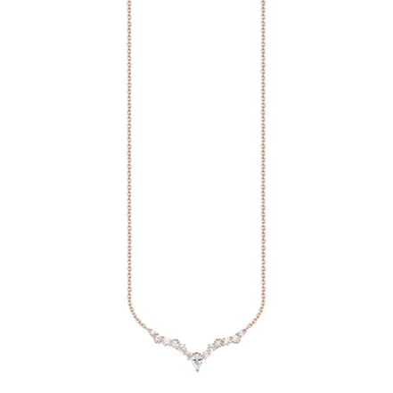 Kette "Eiskristalle" Silber, rosèvergoldet, Zirkonia
