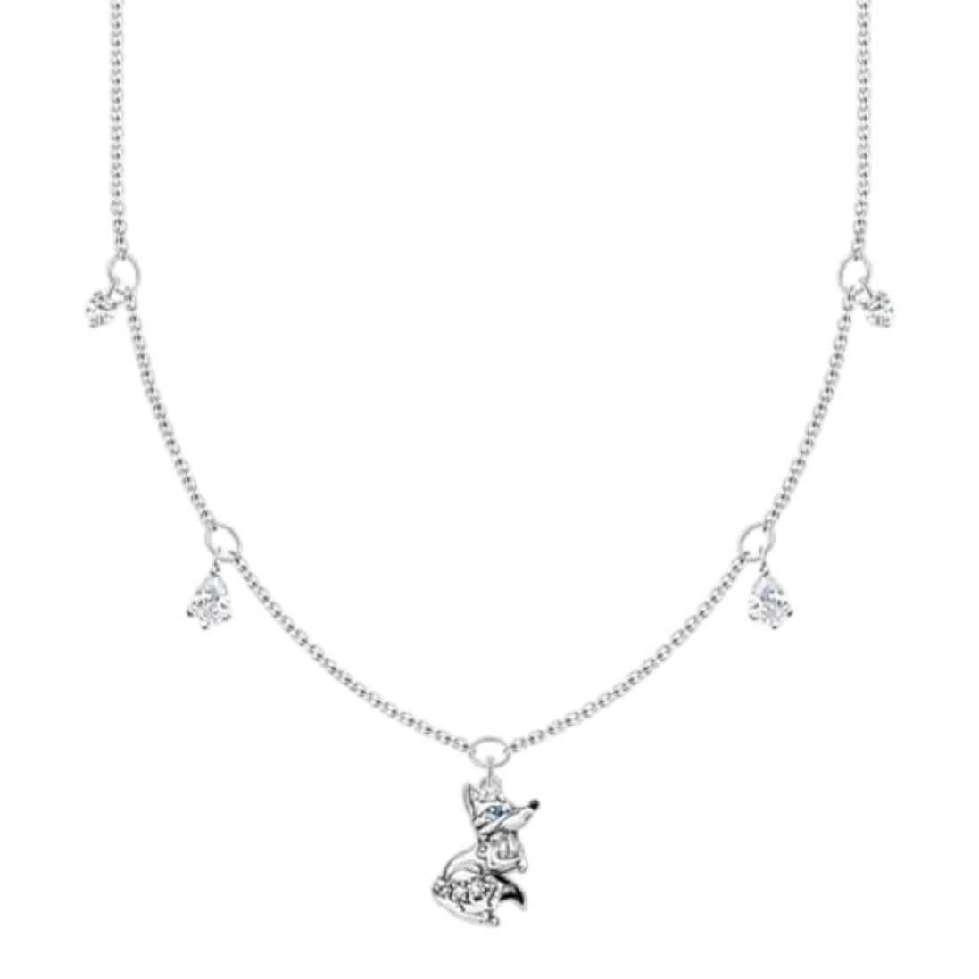 Kette "Fuchs" Silber, Zirkonia, weiß