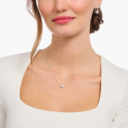 Kette mit weißem Zirkonia-Anhänger