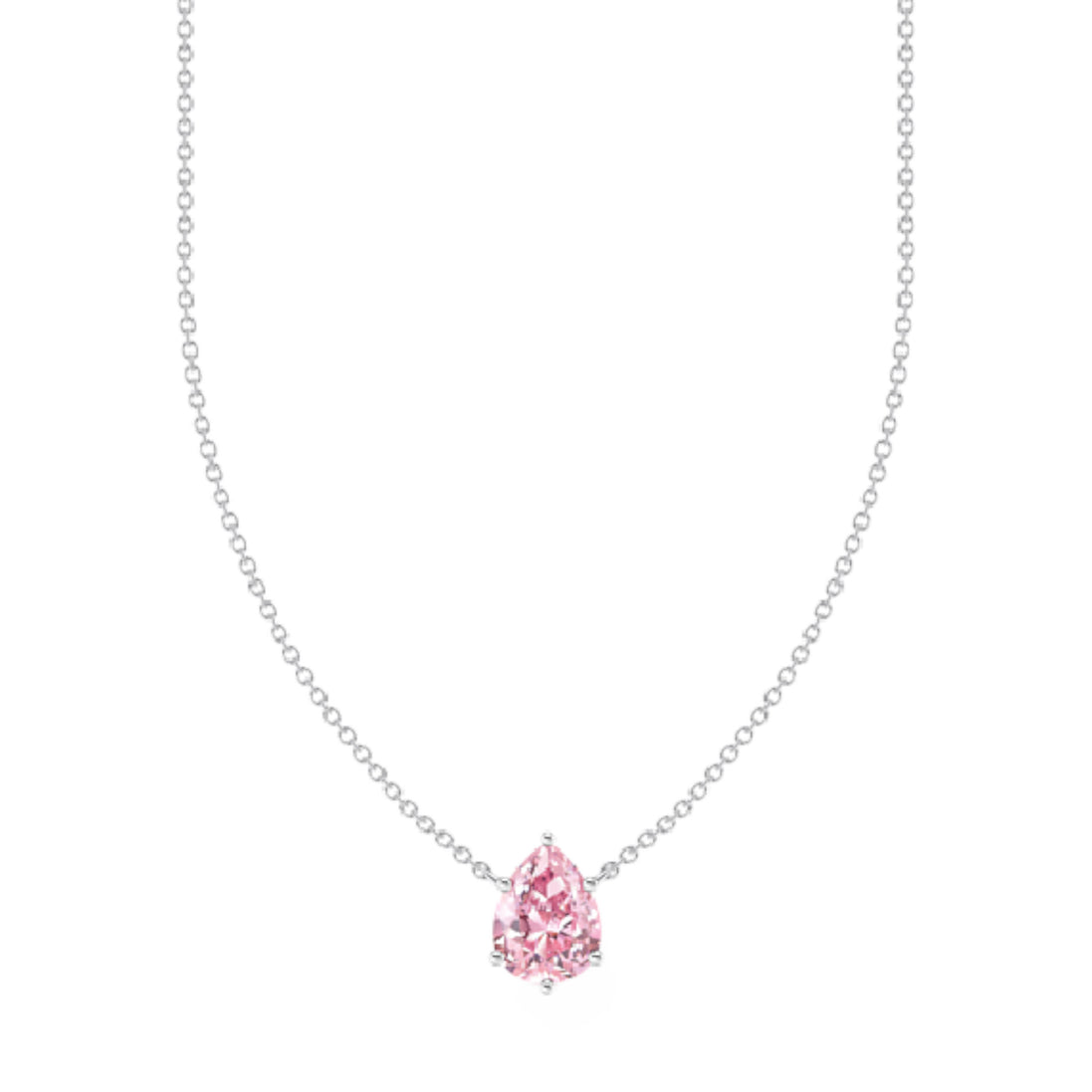 Kette mit Tropfen-Anhänger pink