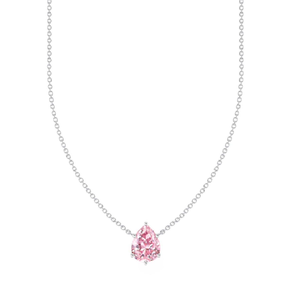 Kette mit Tropfen-Anhänger pink