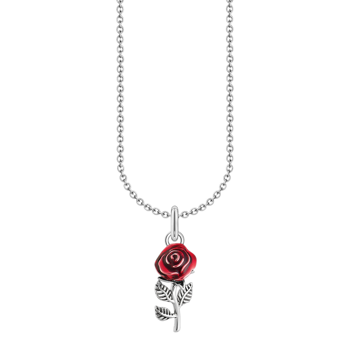 Kette mit rotem Rosen-Anhänger
