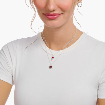 Kette mit rotem Rosen-Anhänger