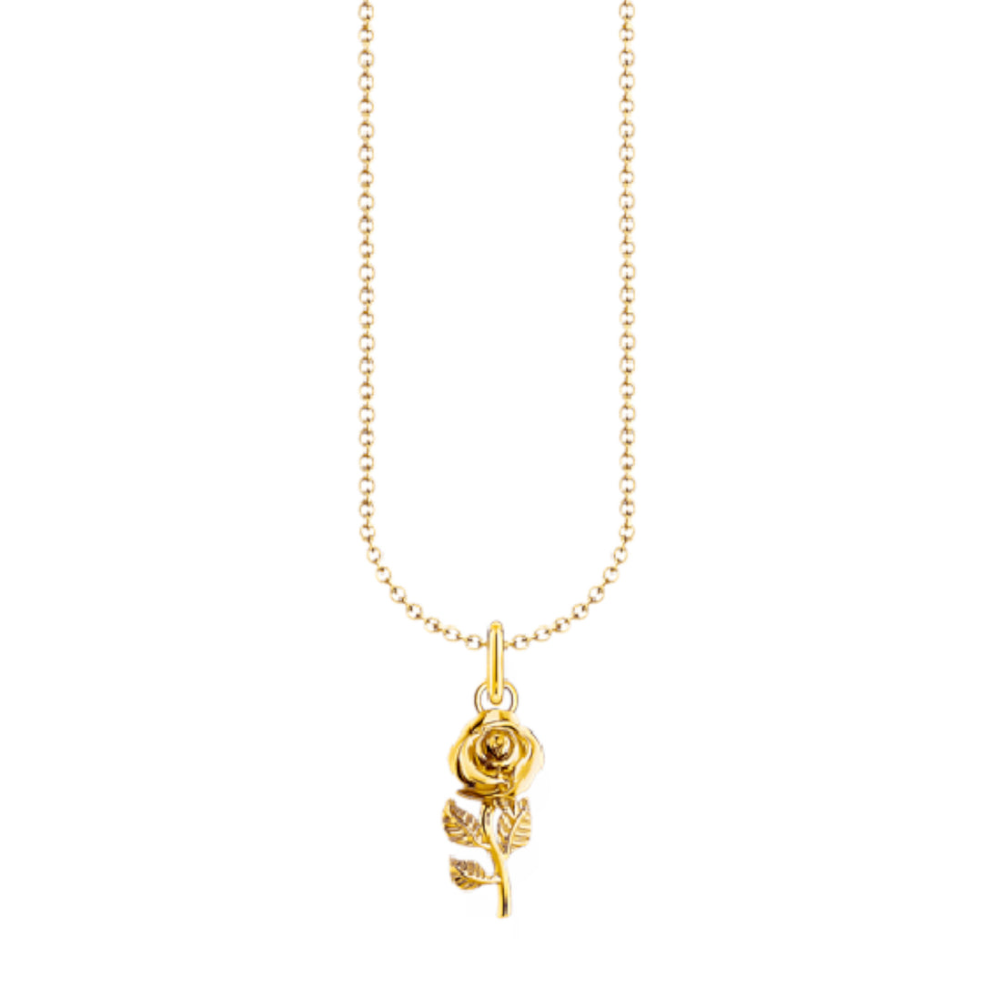 Kette mit Rosen-Anhänger vergoldet