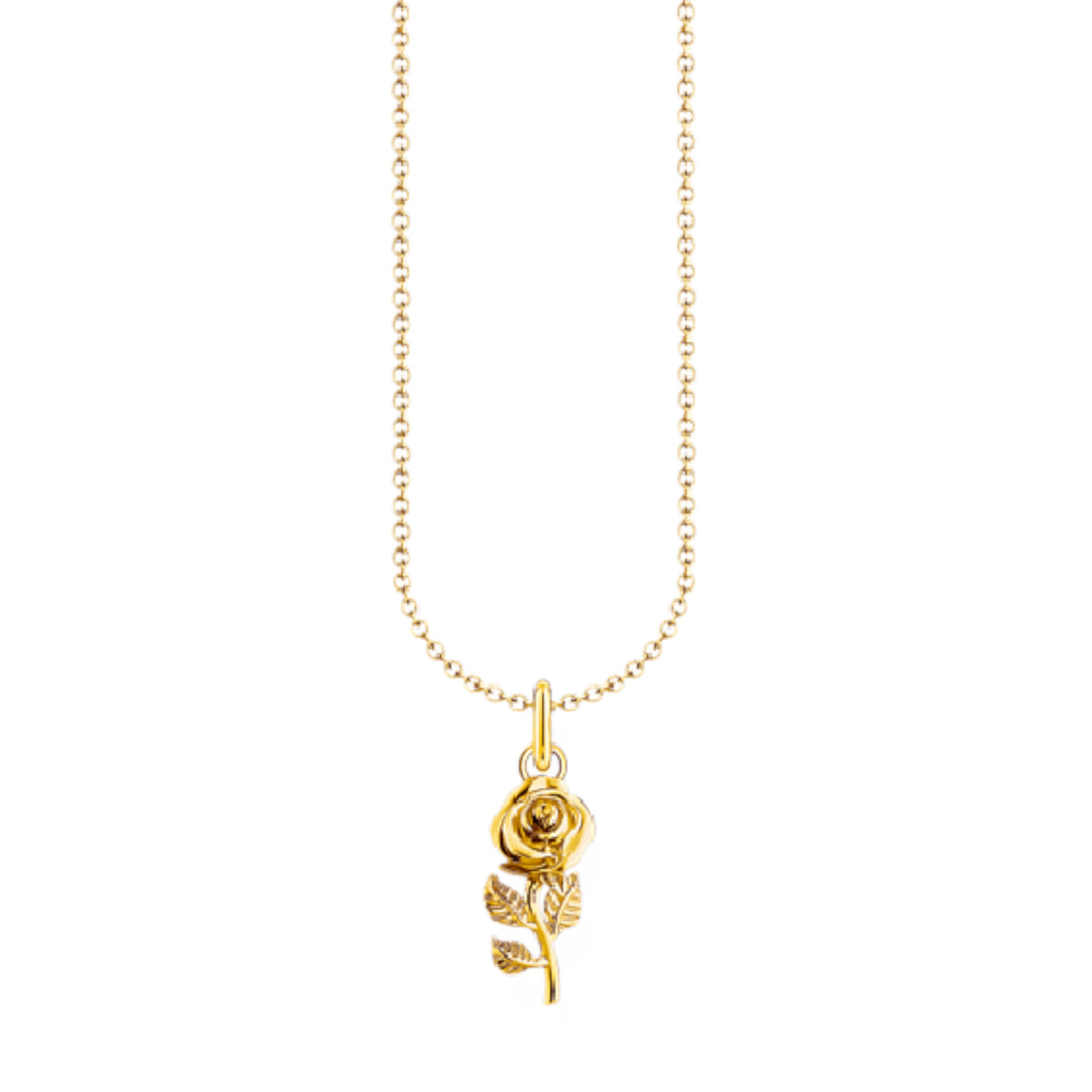 Kette mit Rosen-Anhänger vergoldet