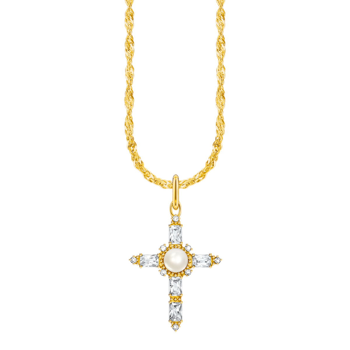 Kette True Romance Cross Vergoldet