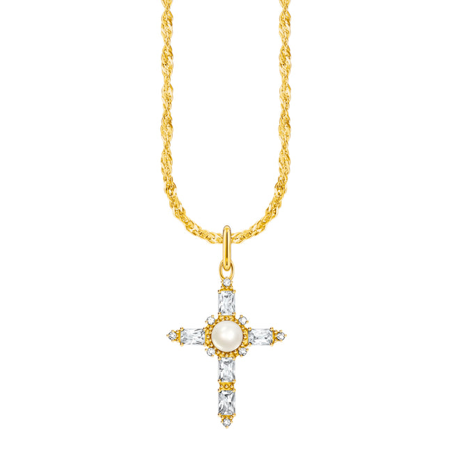 Kette True Romance Cross Vergoldet