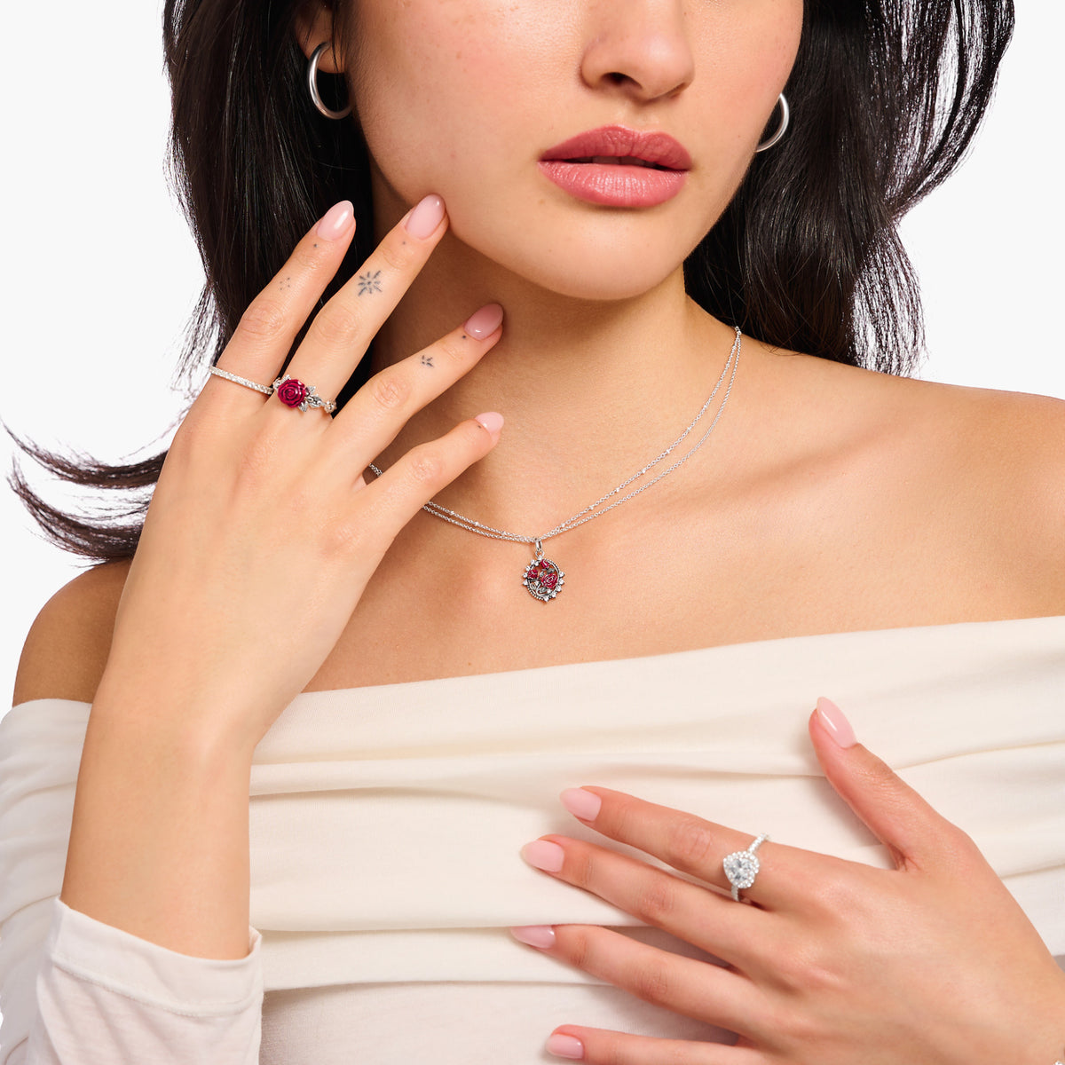 Kette True Romance Rosen Silber