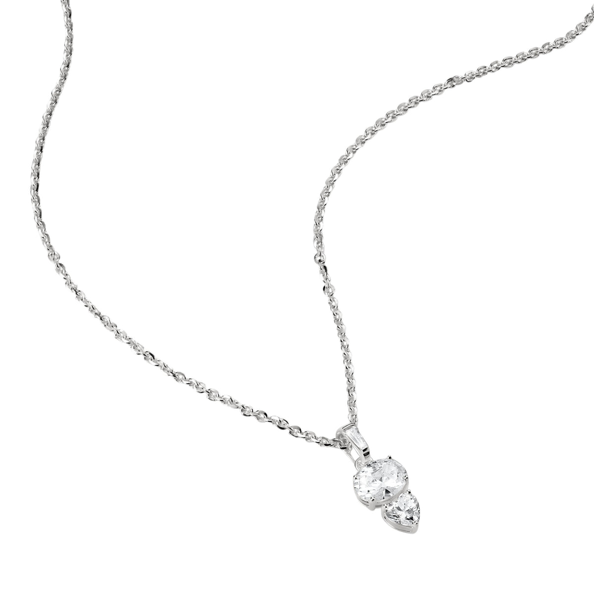 Kette Zirkonia oval Silber