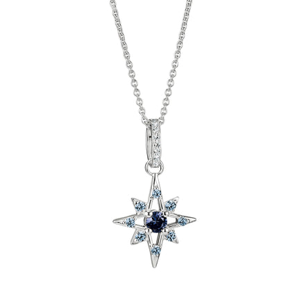Kette mit Anhänger Stern blau silberfarben