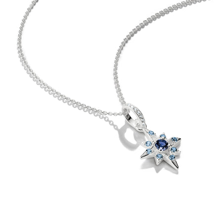 Kette mit Anhänger Stern blau silberfarben