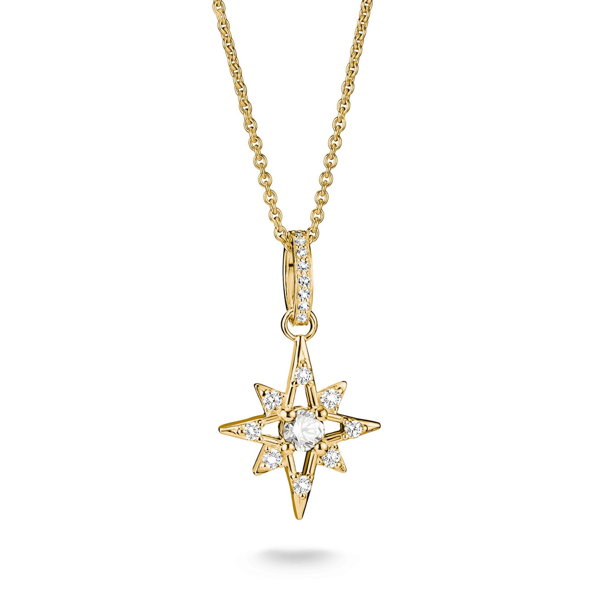 Kette mit Anhänger Stern Zirkonia goldfarben