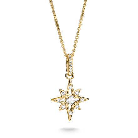 Kette mit Anhänger Stern Zirkonia goldfarben