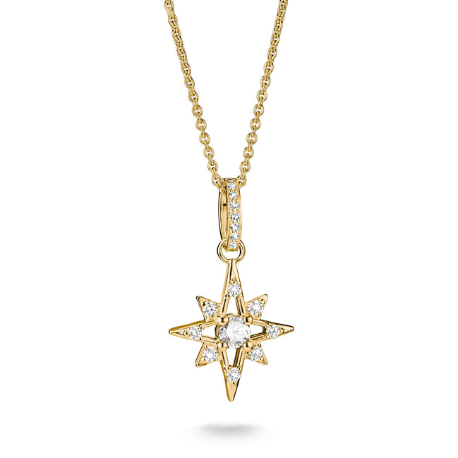 Kette mit Anhänger Stern Zirkonia goldfarben