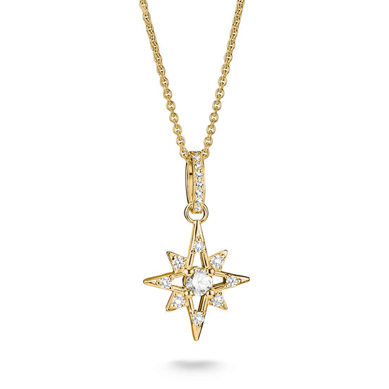 Kette mit Anhänger Stern Zirkonia goldfarben