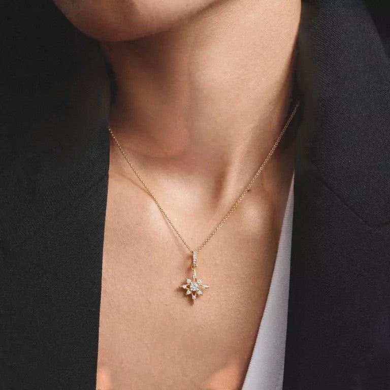 Kette mit Anhänger Stern Zirkonia goldfarben