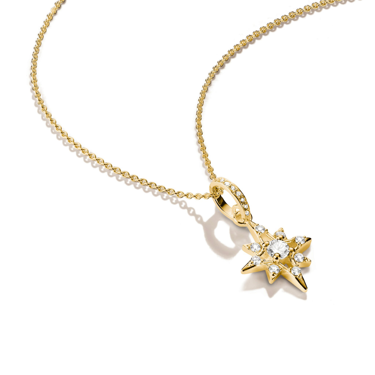 Kette mit Anhänger Stern Zirkonia goldfarben