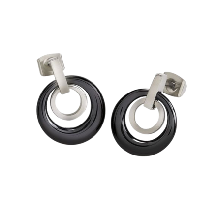 Titanium Ohrstecker Keramik Schwarz