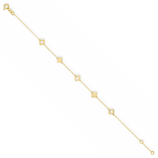 PALIDO Armband 375/- Gelbgold Kleeblätter gravierbar 17,5cm