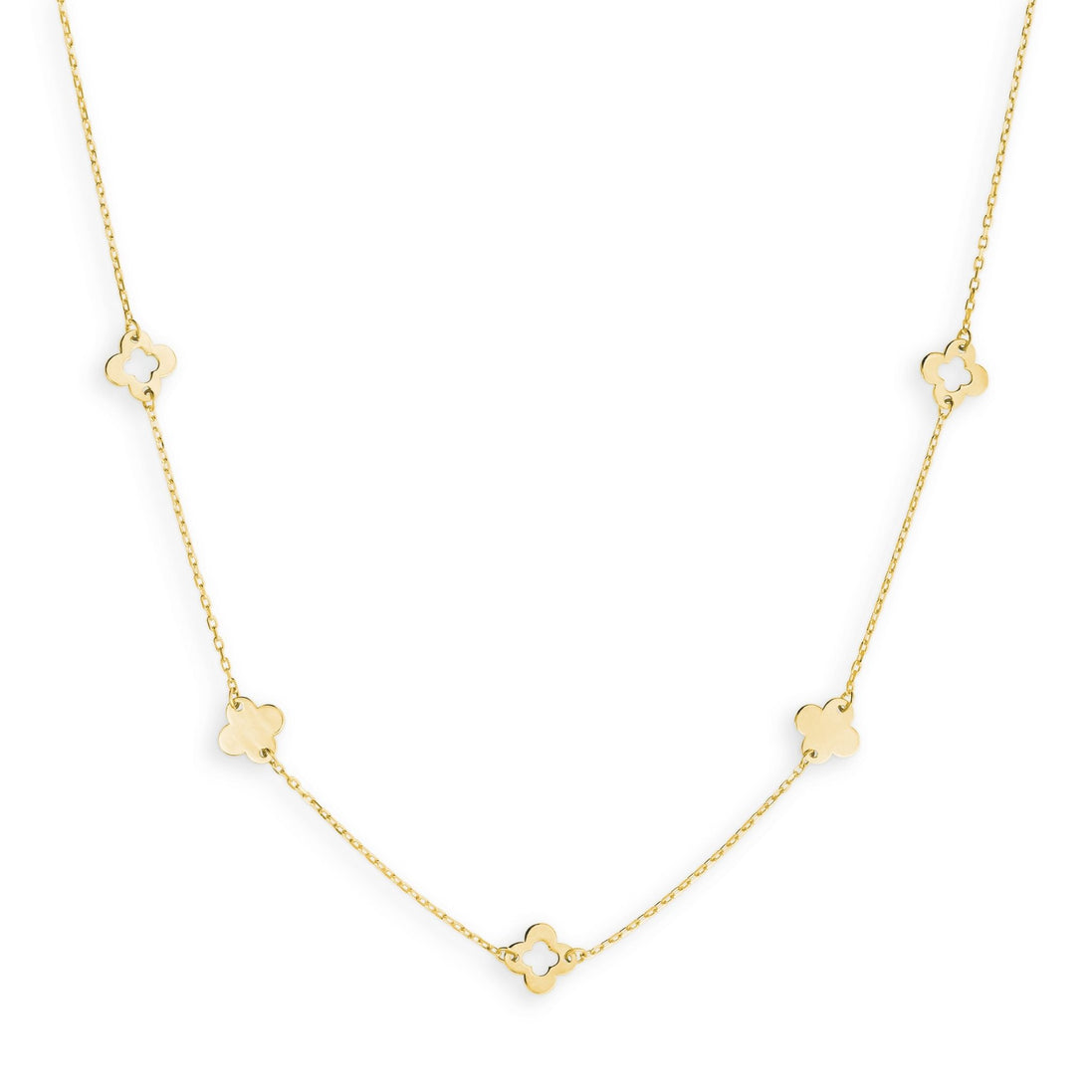 PALIDO Collier 375-/ Gelbgold Kleeblätter gravierbar 42cm M0