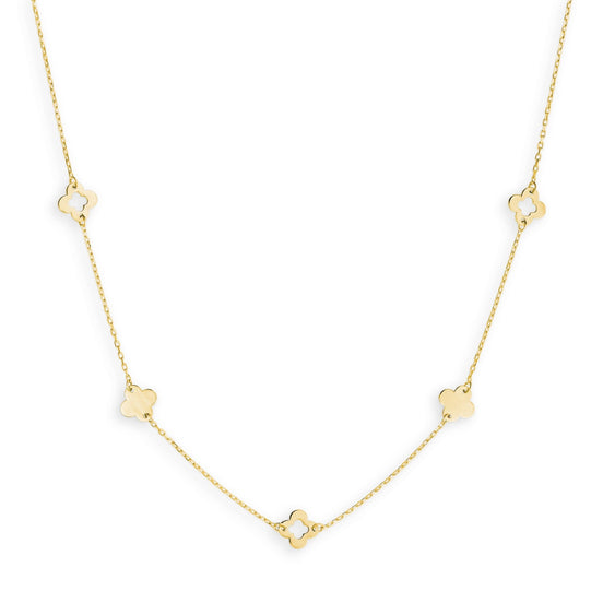 PALIDO Collier 375-/ Gelbgold Kleeblätter gravierbar 42cm M0
