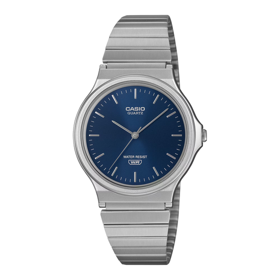 Uhr Timeless Metallband silber, blau