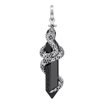 Anhänger "Onyx mit Schlange" Silber geschwärzt P