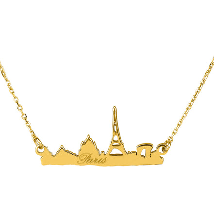 Halskette mit Skyline von Paris