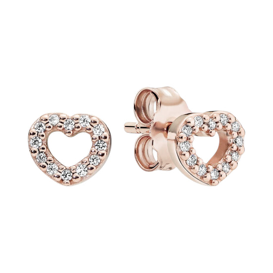 ROSE Ohrstecker Herz mit Zirkonia