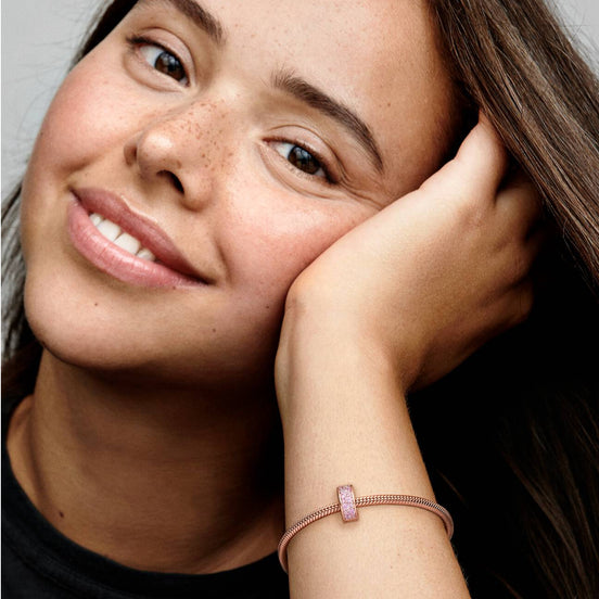 MOMENTS Charm Clip Rosa Zirkonia Pavé