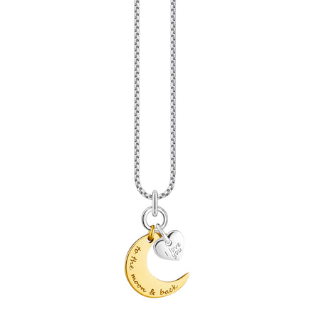 Kette mit Anhänger Mond "Mondsichel mit Herz"