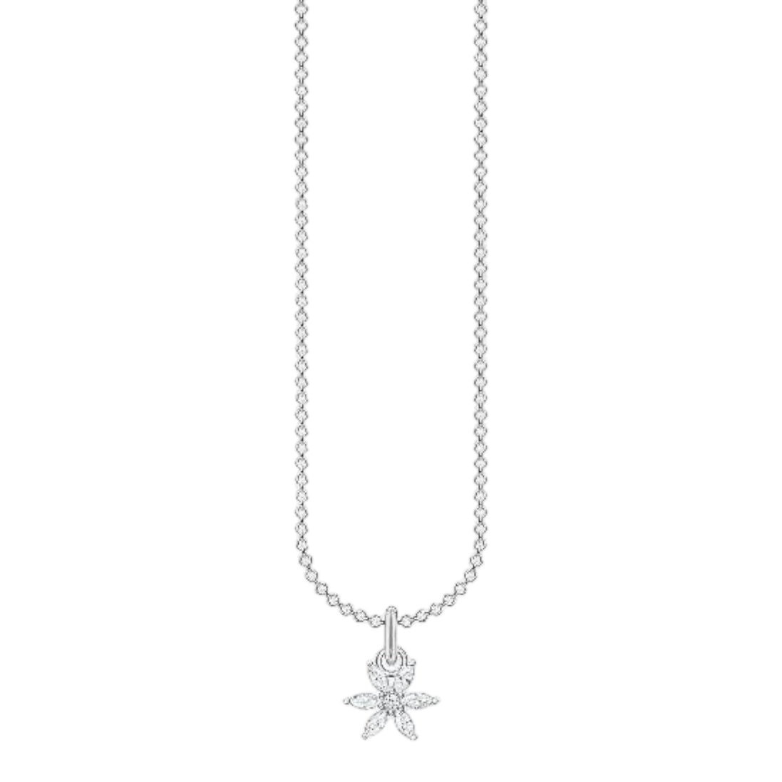 Kette mit Anhänger "Blume" Silber Zirkonia