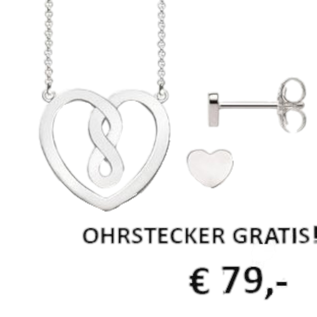 SET Collier & Ohrstecker Silber 