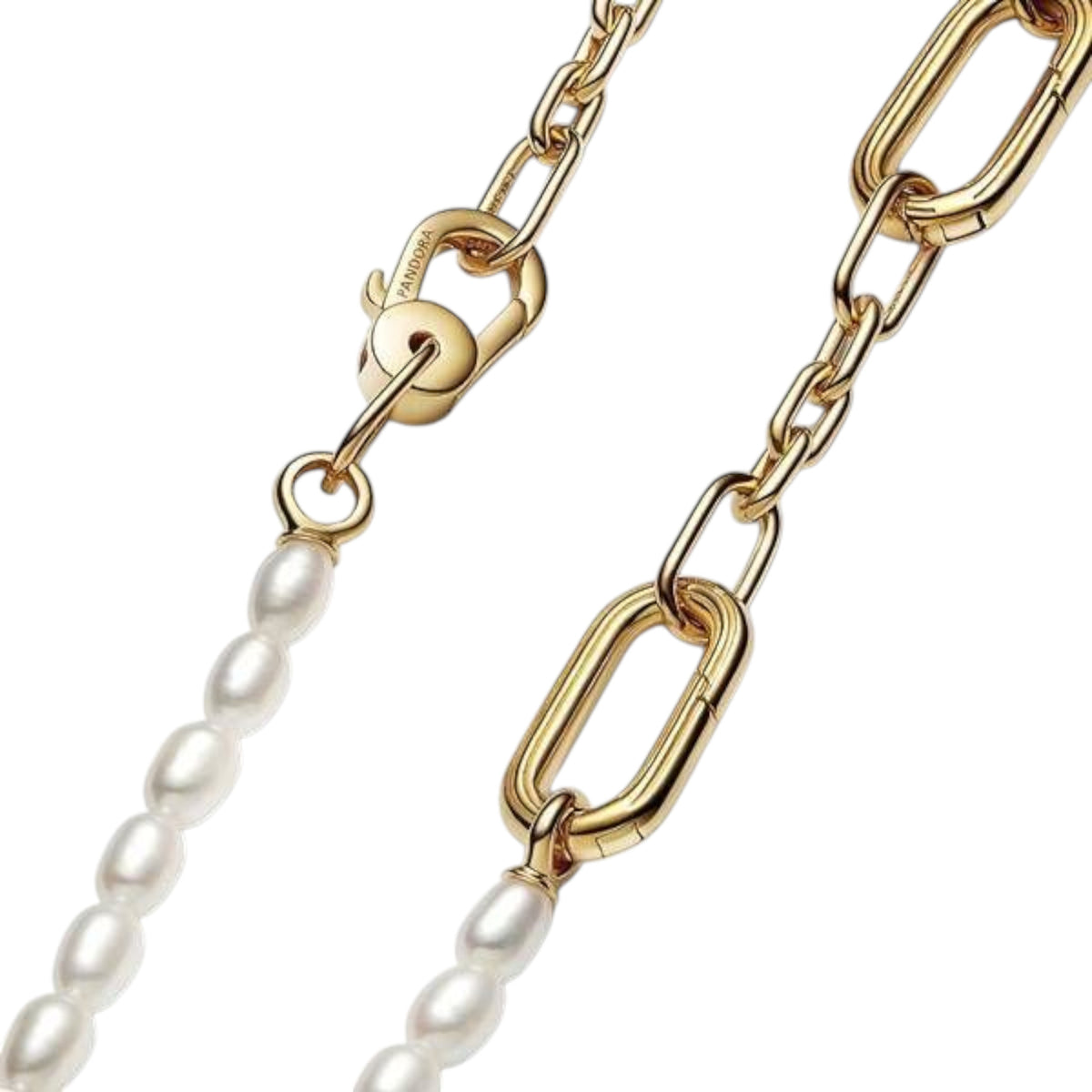 ME Kette schmale Gliederkette mit Perlen 14k gelbvergoldet