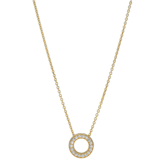 SHINE Kette mit Anhänger Logo Kreis gelbvergoldet