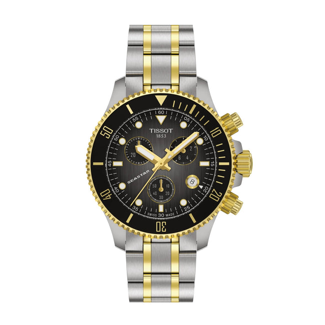 Uhr Seastar 1000 Quartz Chronograph 38mm bicolor schw