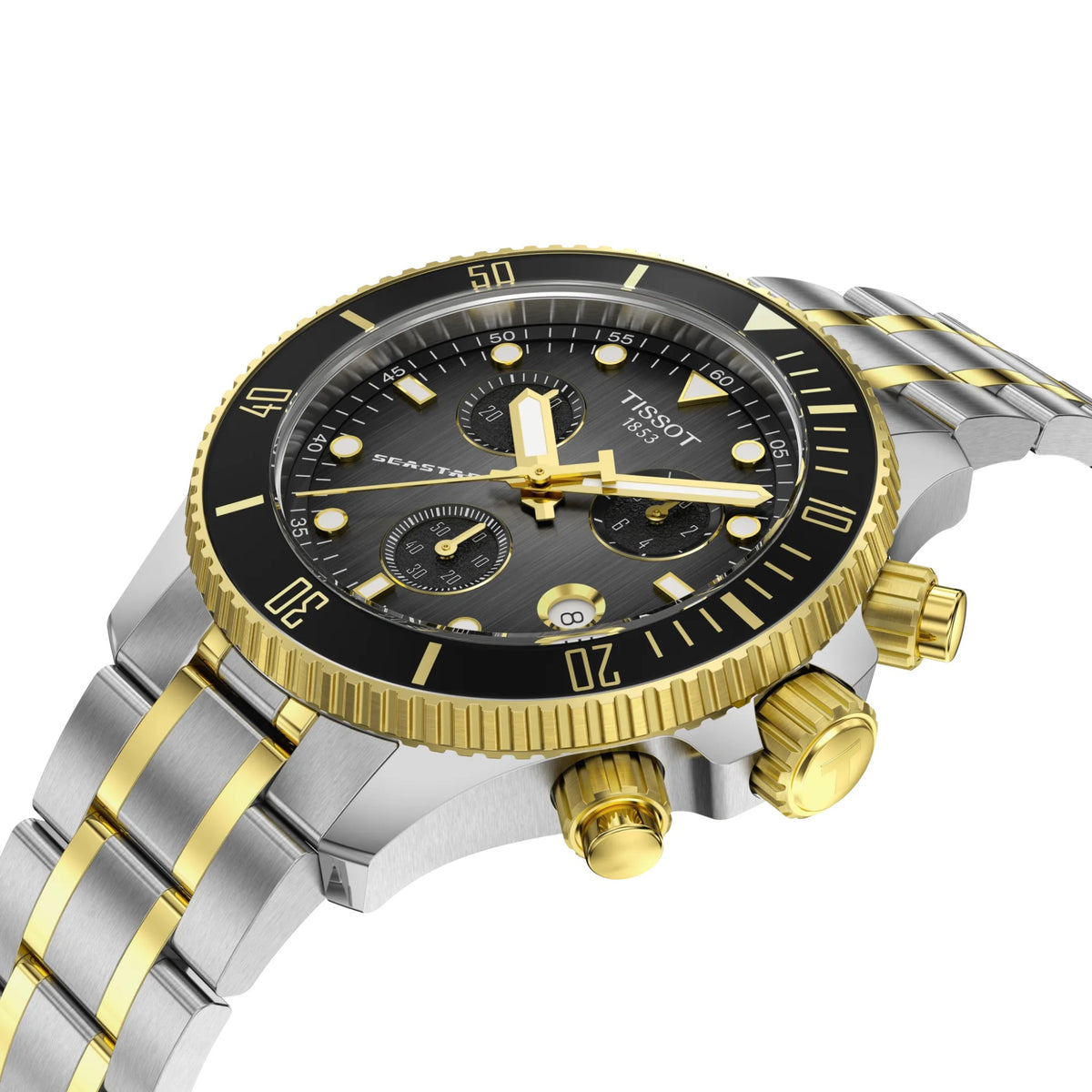 Uhr Seastar 1000 Quartz Chronograph 38mm bicolor schw