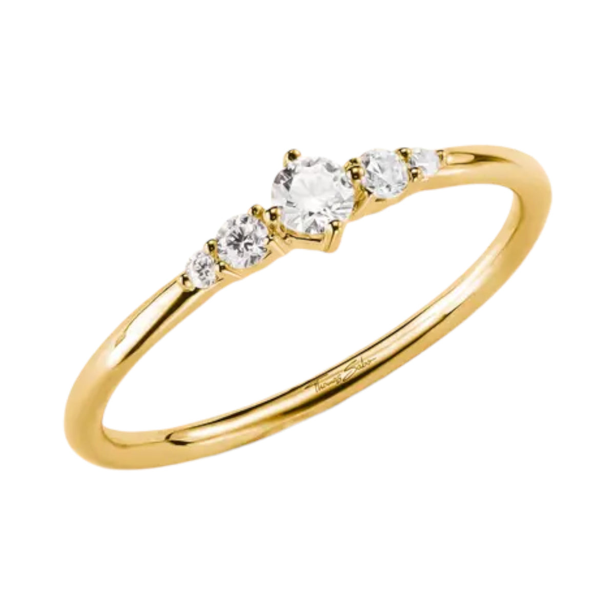 Ring Zirkonia Weiß Vergoldet