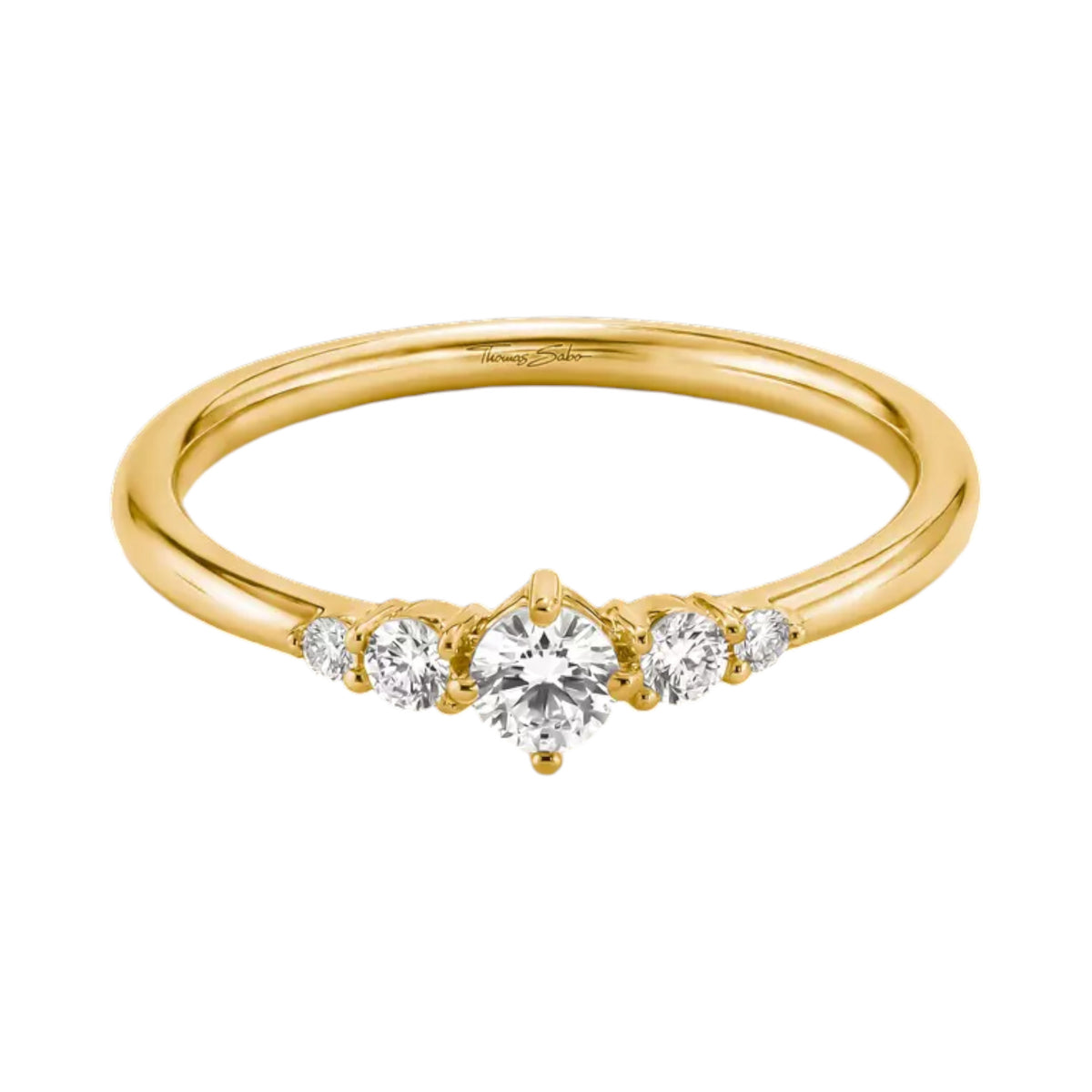 Ring Zirkonia Weiß Vergoldet