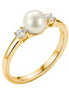 Ring Zirkonia und Perle Vergoldet
